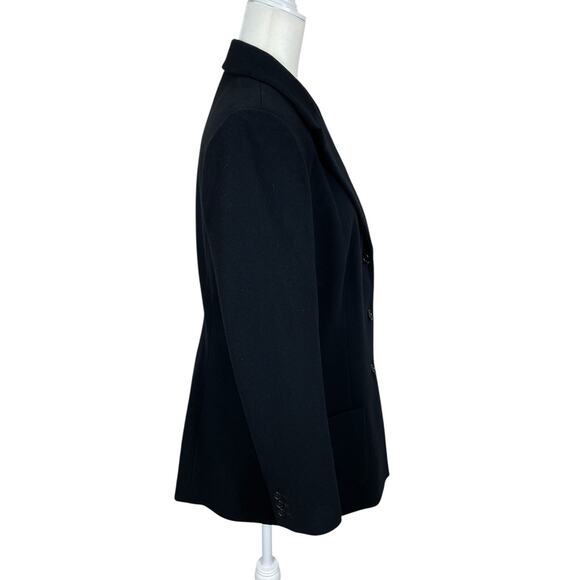 Nordstrom Wool Cashmere Blend Button Front Blazer Black Women's Size 10 Classic - Picture 5 of 13